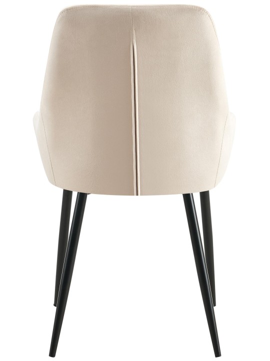 Sæt med 2 spisestuestole Elmira velvet, creme