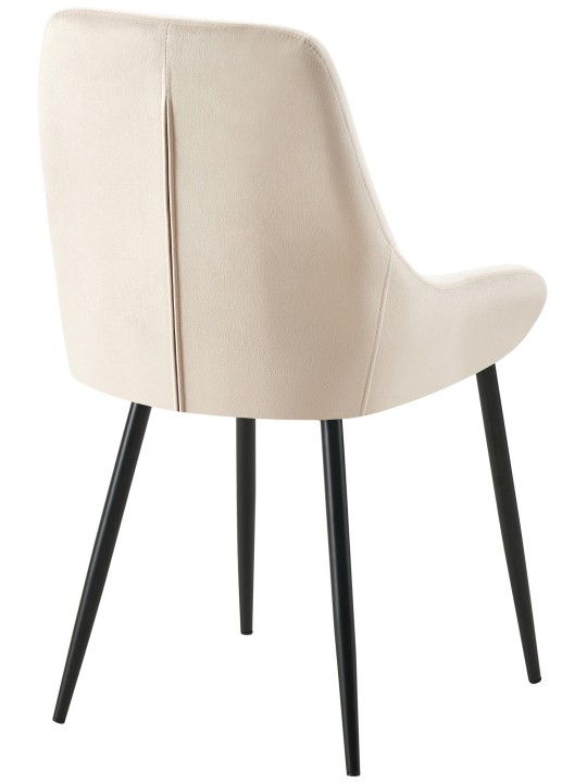 Sæt med 2 spisestuestole Elmira velvet, creme