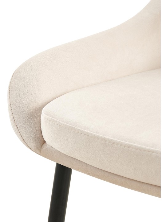 Sæt med 2 spisestuestole Elmira velvet, creme
