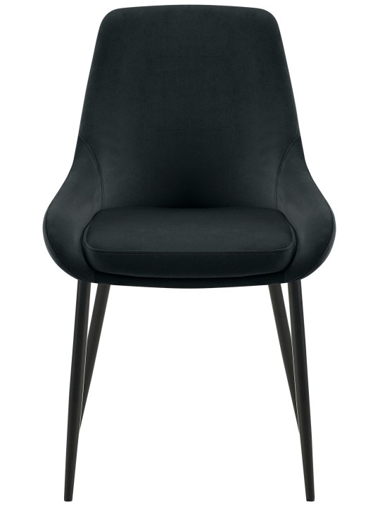 Sæt med 2 spisestuestole Elmira velvet, sort