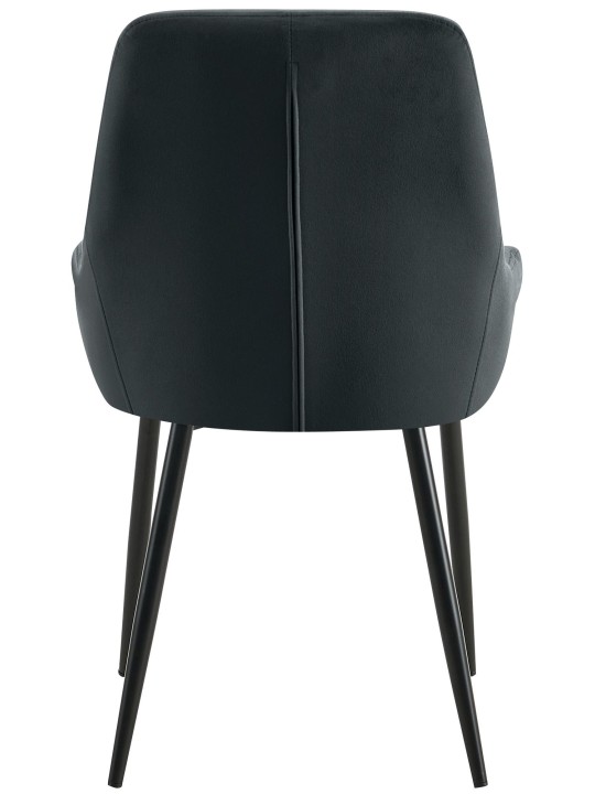 Sæt med 2 spisestuestole Elmira velvet, sort