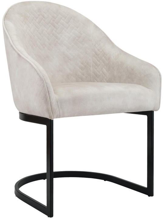 Spisestuestol Jarik vintage fløjl, creme