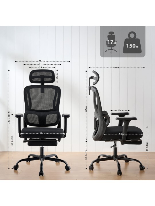 Kontorstol Mankato, sort