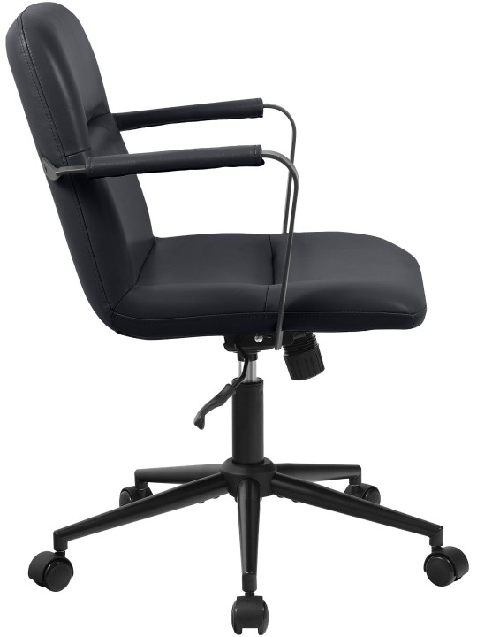 Kontorstol Hilda ægte læder, sort Kontorstol Hilda ægte læder, sort