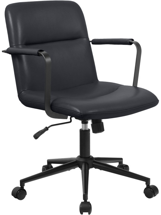 Kontorstol Hilda ægte læder, sort Kontorstol Hilda ægte læder, sort
