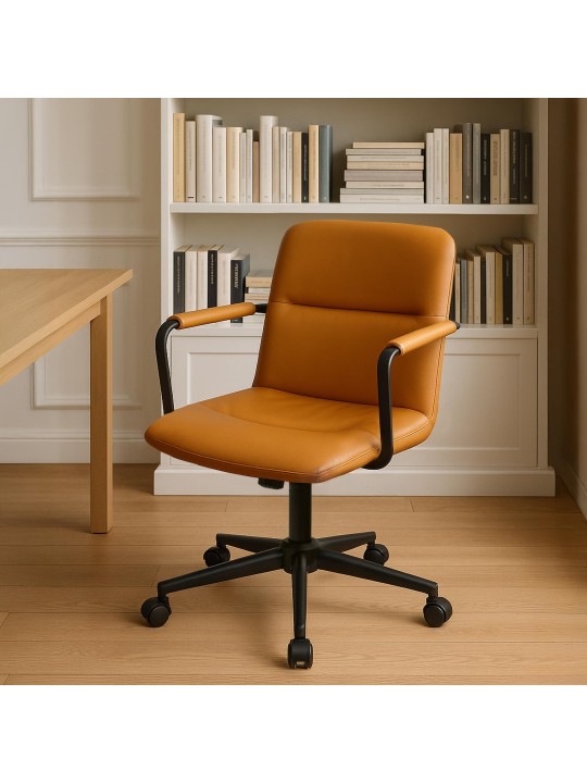 Kontorstol Hilda ægte læder, brun Kontorstol Hilda ægte læder, brun