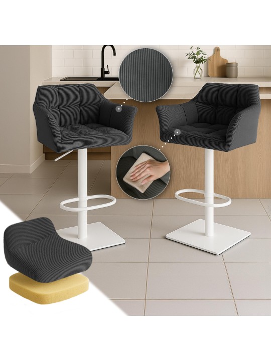 Barstol Damaso W Cord, mørkegrå Barstol Damaso W Cord, mørkegrå