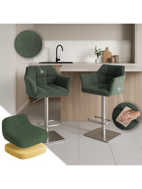 Barstol Damaso E Cord, grøn Barstol Damaso E Cord, grøn