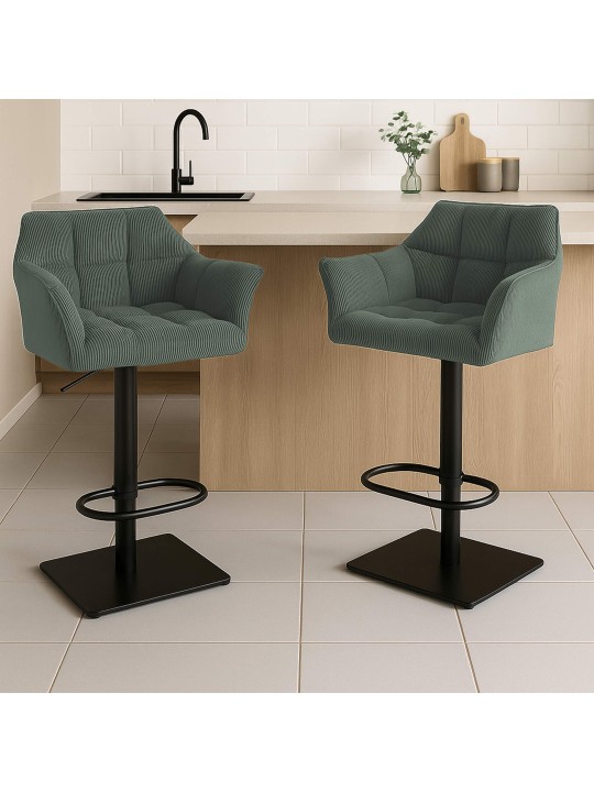 Barstol Damaso B Cord, grøn