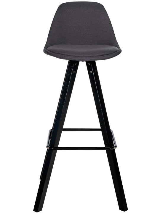 Sæt med 2 barstole Corbin Fabric Square, mørkegrå