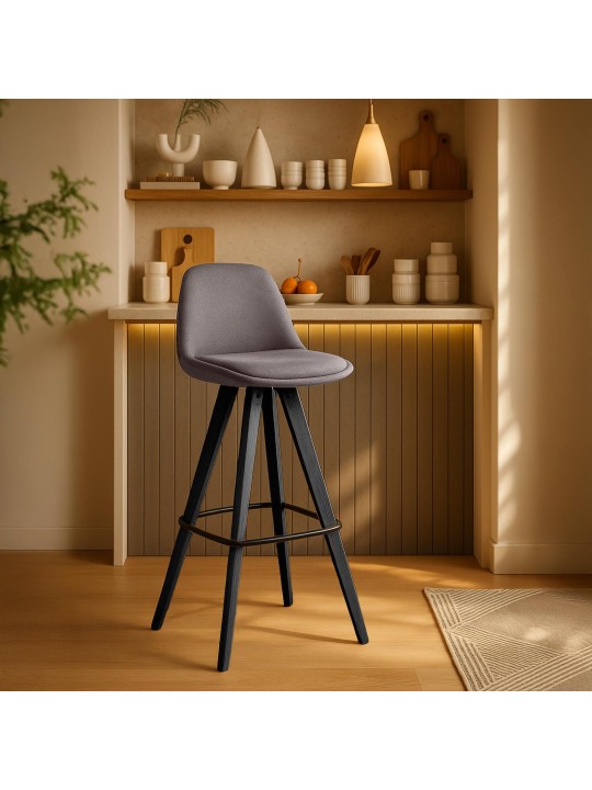 Sæt med 2 barstole Corbin Fabric Square, taupe Sæt med 2 barstole Corbin Fabric Square, taupe