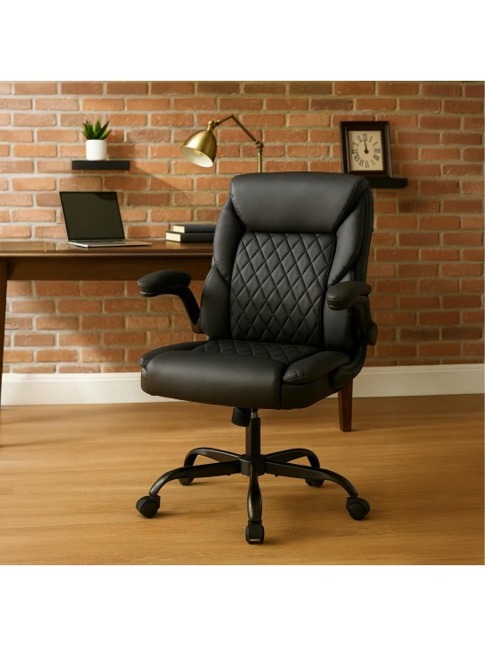 Kontorstol Medfield imiteret læder, sort