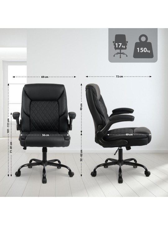 Kontorstol Medfield imiteret læder, sort