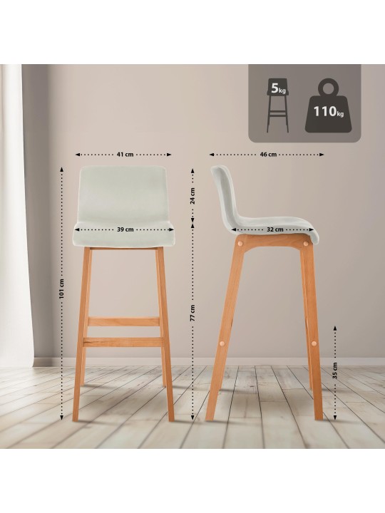 Barstol Hoover Velvet Natura, creme Barstol Hoover Velvet Natura, creme