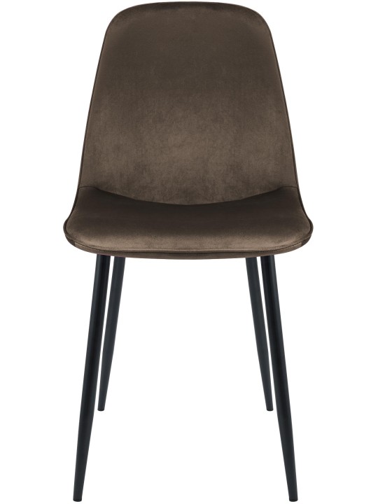 Sæt med 2 Maryam-fløjl spisestuestole, brun Sæt med 2 Maryam-fløjl spisestuestole, brun