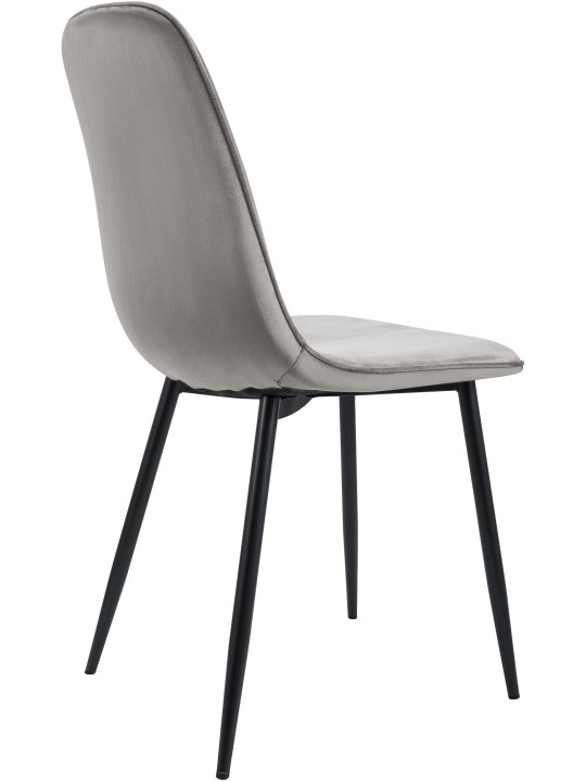 Sæt med 2 Maryam-fløjl spisestuestole, lysegrå Sæt med 2 Maryam-fløjl spisestuestole, lysegrå