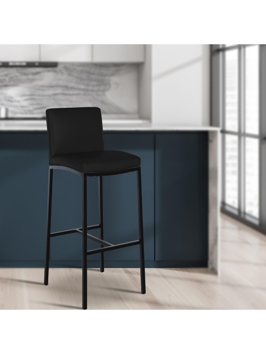 Sæt med 2 barstole Freeport imiteret læder B, sort