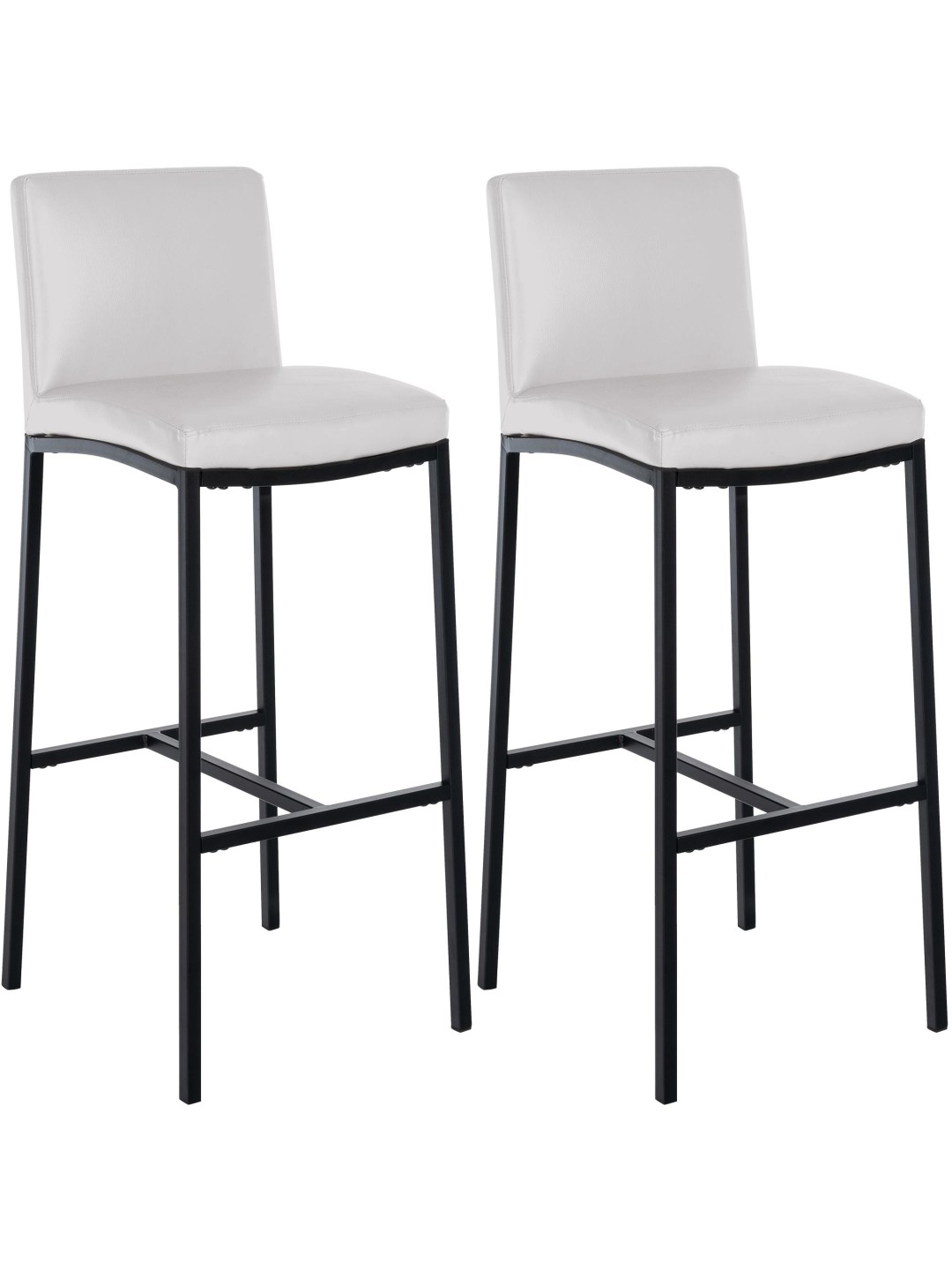 Sæt med 2 barstole Freeport imiteret læder B, hvid