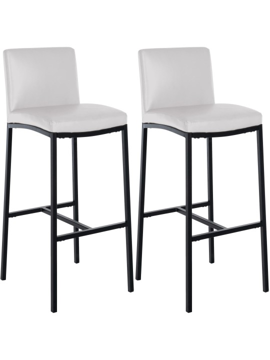 Sæt med 2 barstole Freeport imiteret læder B, hvid
