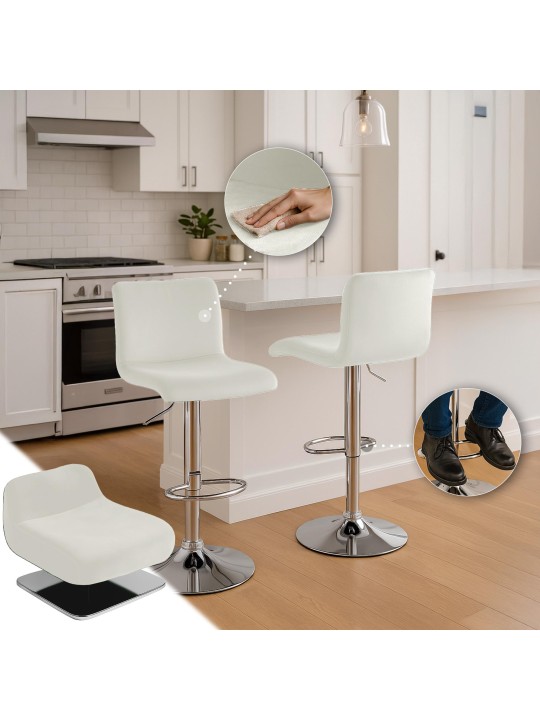 Barstol Hoover velvet C, creme