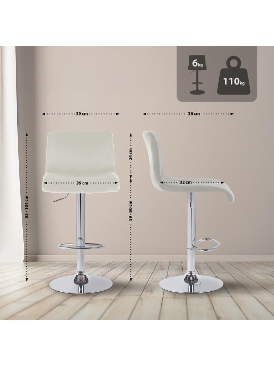 Barstol Hoover velvet C, creme