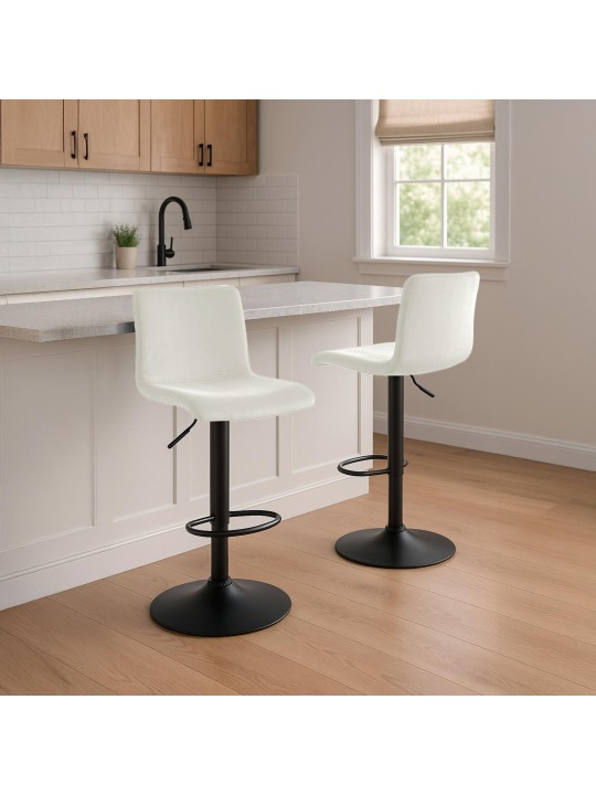 Barstol Hoover fløjl B, creme