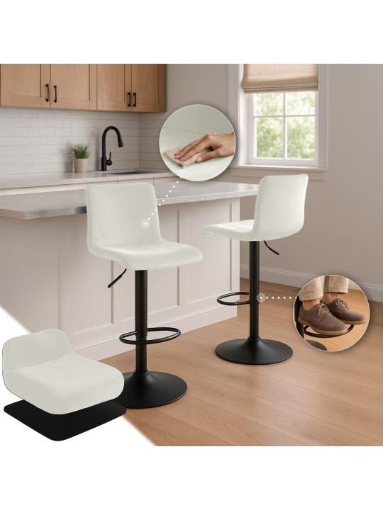 Barstol Hoover fløjl B, creme