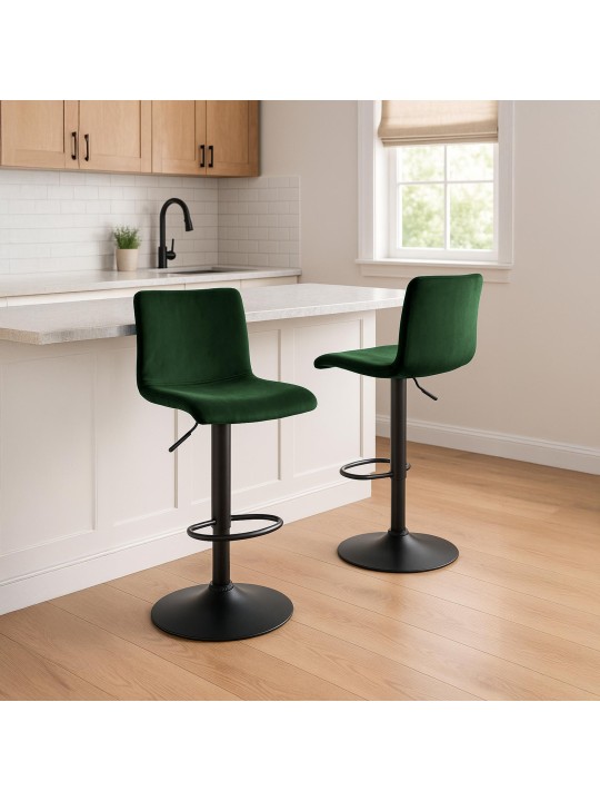 Barstol Hoover fløjl B, grøn