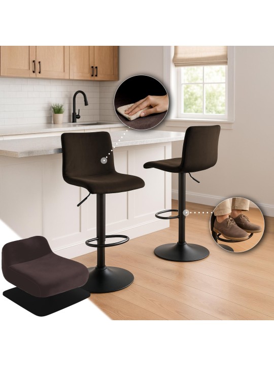 Barstol Hoover fløjl B, brun Barstol Hoover fløjl B, brun