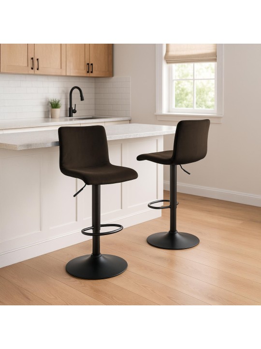 Barstol Hoover fløjl B, brun Barstol Hoover fløjl B, brun