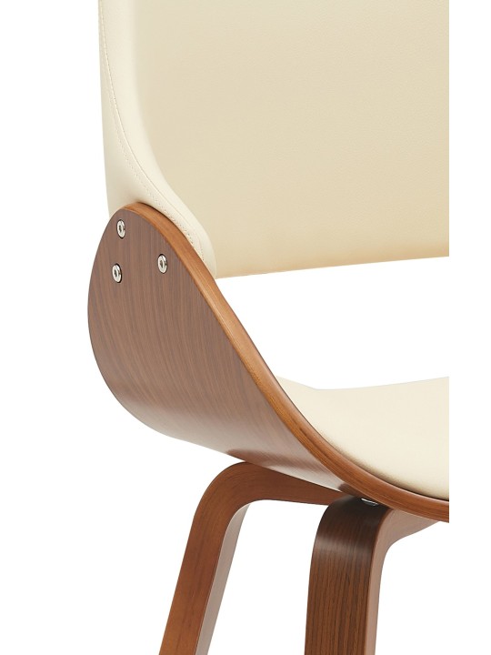 Sæt med 2 spisestuestole Vangale, valnød/creme