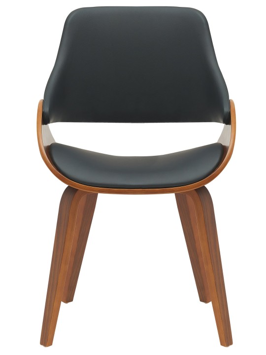 Sæt med 2 spisestuestole Vangale, valnød/sort