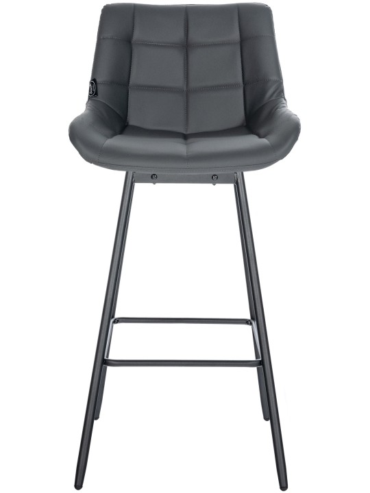 Sæt med 4 Weston drejelige barstole Kunstlæder, grå