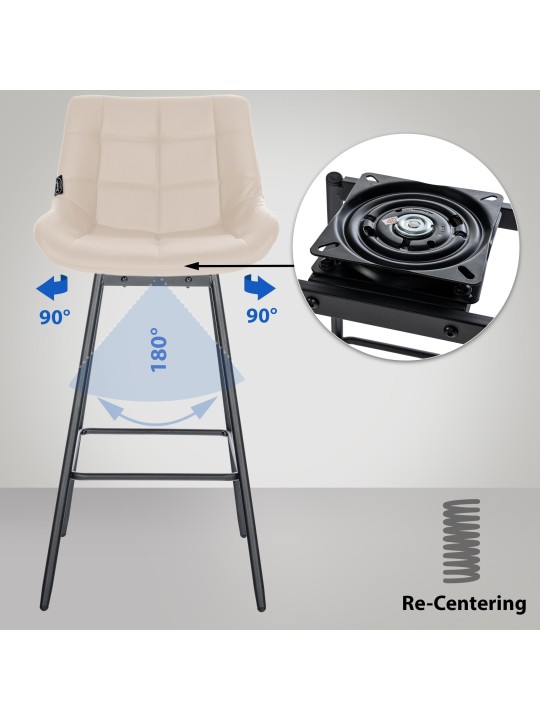 Sæt med 4 Weston drejelige barstole Kunstlæder, creme Sæt med 4 Weston drejelige barstole Kunstlæder, creme