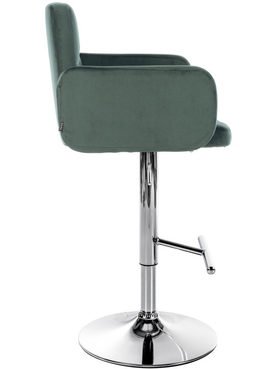 Sæt med 2 barstole Los Angeles fløjlskrom, mørkegrøn