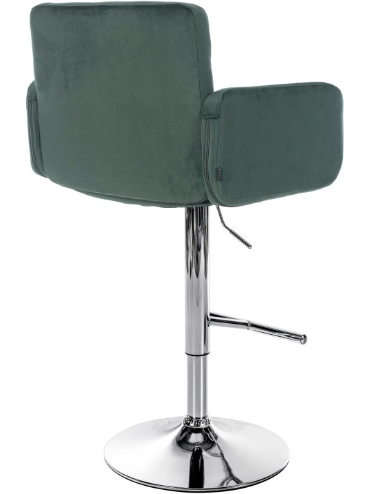 Sæt med 2 barstole Los Angeles fløjlskrom, mørkegrøn