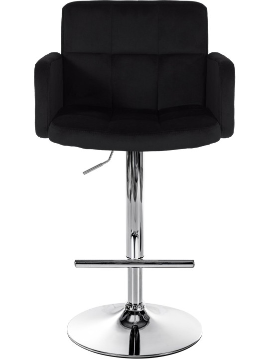 Sæt med 2 barstole Los Angeles fløjlskrom, sort Sæt med 2 barstole Los Angeles fløjlskrom, sort