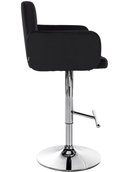 Sæt med 2 barstole Los Angeles fløjlskrom, sort Sæt med 2 barstole Los Angeles fløjlskrom, sort