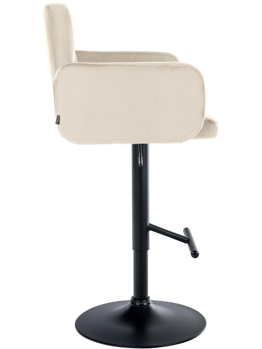 Sæt med 2 barstole Los Angeles fløjl, creme