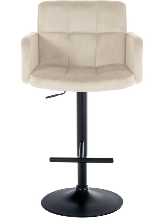 Sæt med 2 barstole Los Angeles fløjl, creme