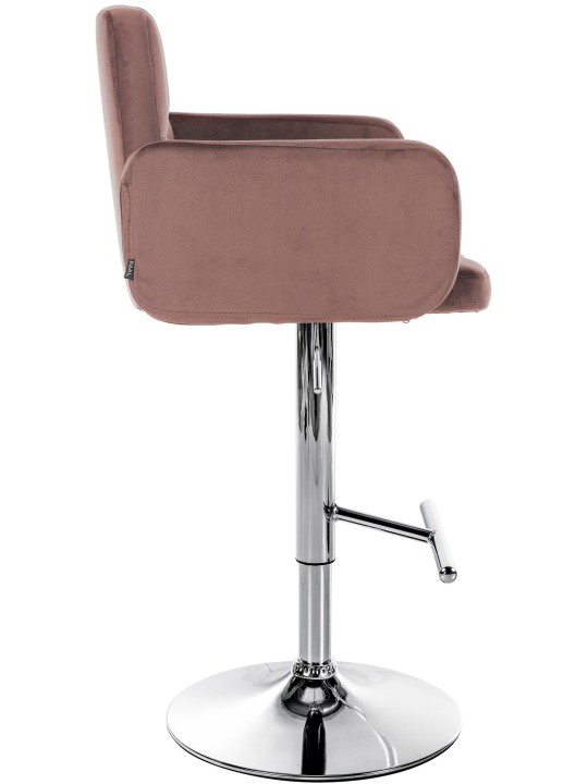 Sæt med 2 barstole Los Angeles fløjlskrom, brun