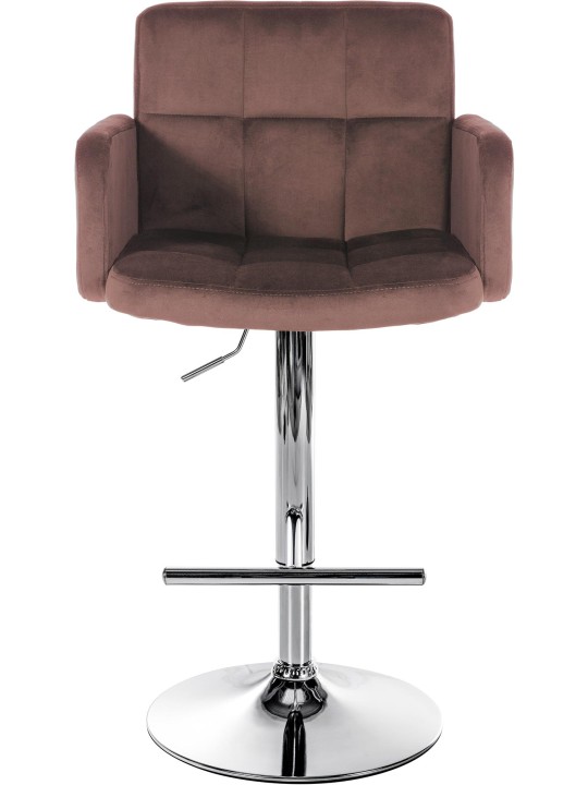 Sæt med 2 barstole Los Angeles fløjlskrom, brun