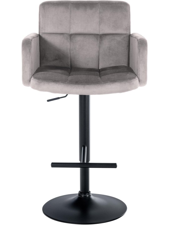 Sæt med 2 barstole Los Angeles fløjl, grå