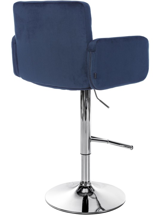 Sæt med 2 barstole Los Angeles fløjlskrom, blå