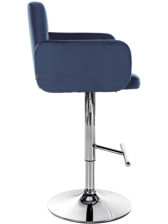 Sæt med 2 barstole Los Angeles fløjlskrom, blå