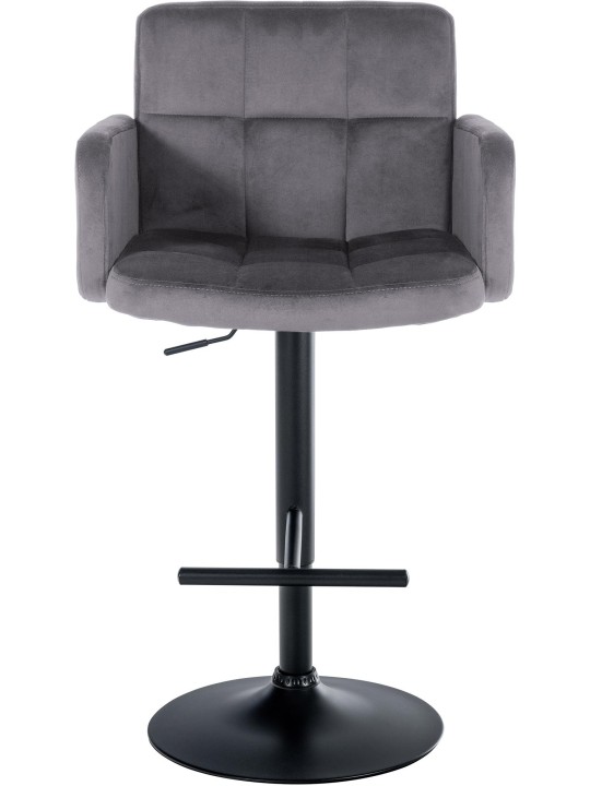 Sæt med 2 barstole Los Angeles fløjl, mørkegrå