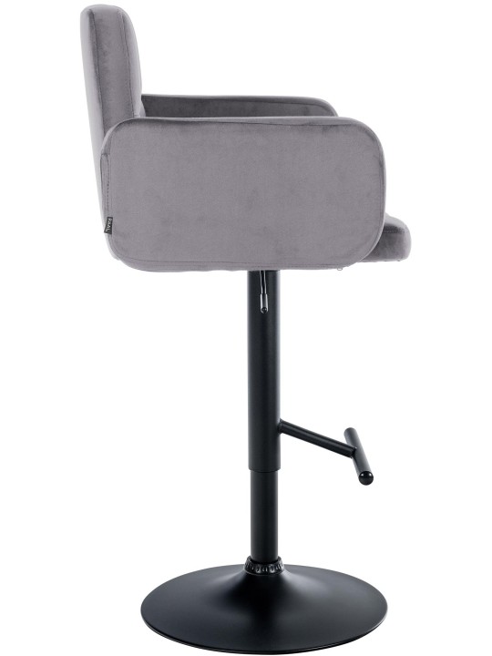 Sæt med 2 barstole Los Angeles fløjl, mørkegrå