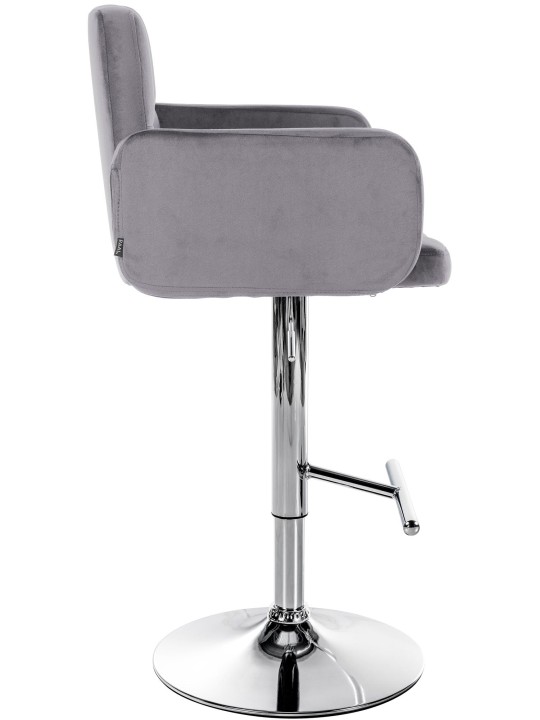 Sæt med 2 barstole Los Angeles fløjlskrom, mørkegrå