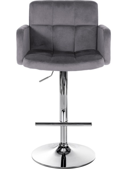 Sæt med 2 barstole Los Angeles fløjlskrom, mørkegrå