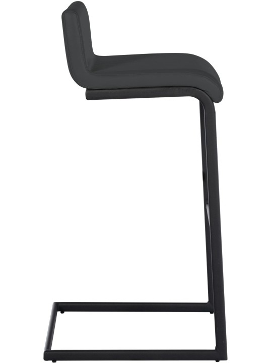 Sæt med 2 barstole Newport B imiteret læder, mørkegrå